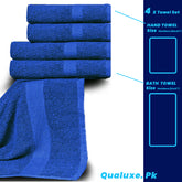 Royal Blue 100% Cotton Towel Set